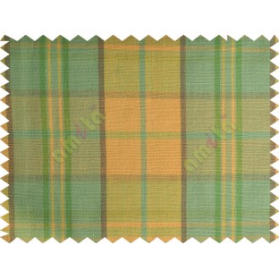 Peach green brown grey checks main cotton curtain designs